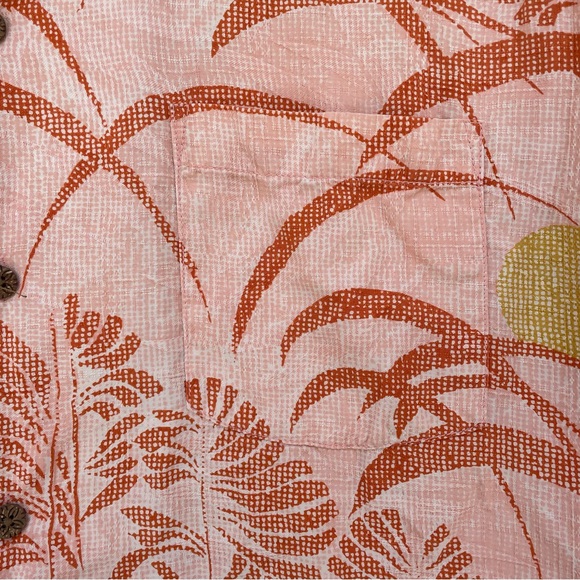 Tommy Bahama Orange/Rust Floral Hawaiian Silk Camp Shirt XL - Picture 7 of 13